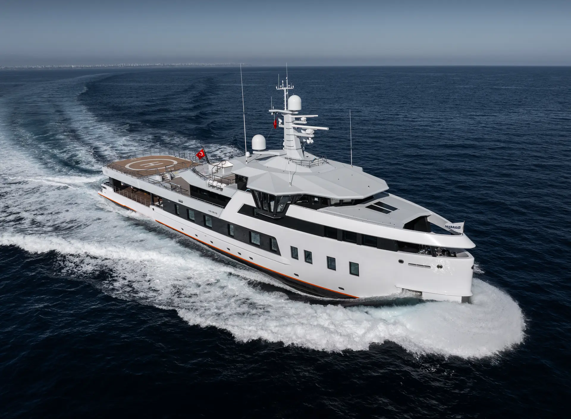 AFTER YOU underway at speed in open water, forward superstructure and bow in sharp light
